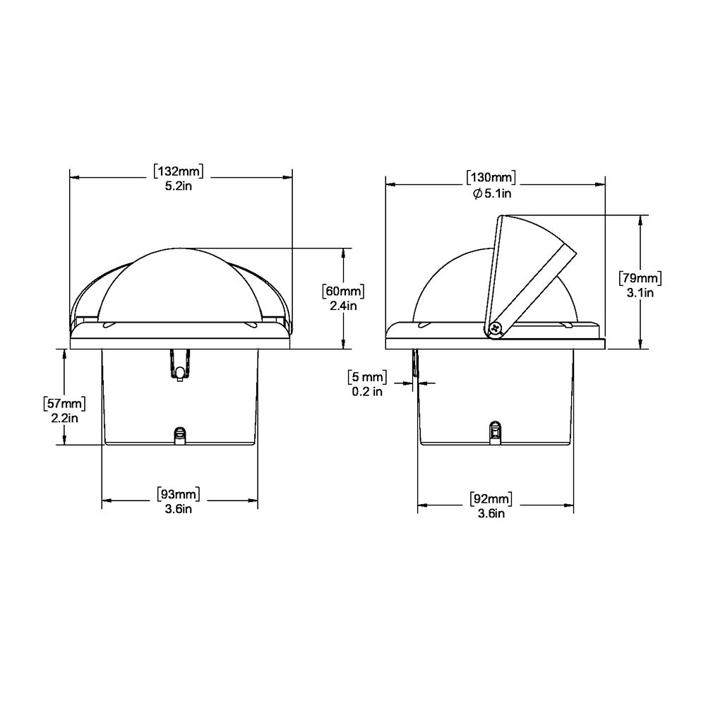 Ritchie SS1002 SuperSport Compass  Flush Mount  Black SS1002