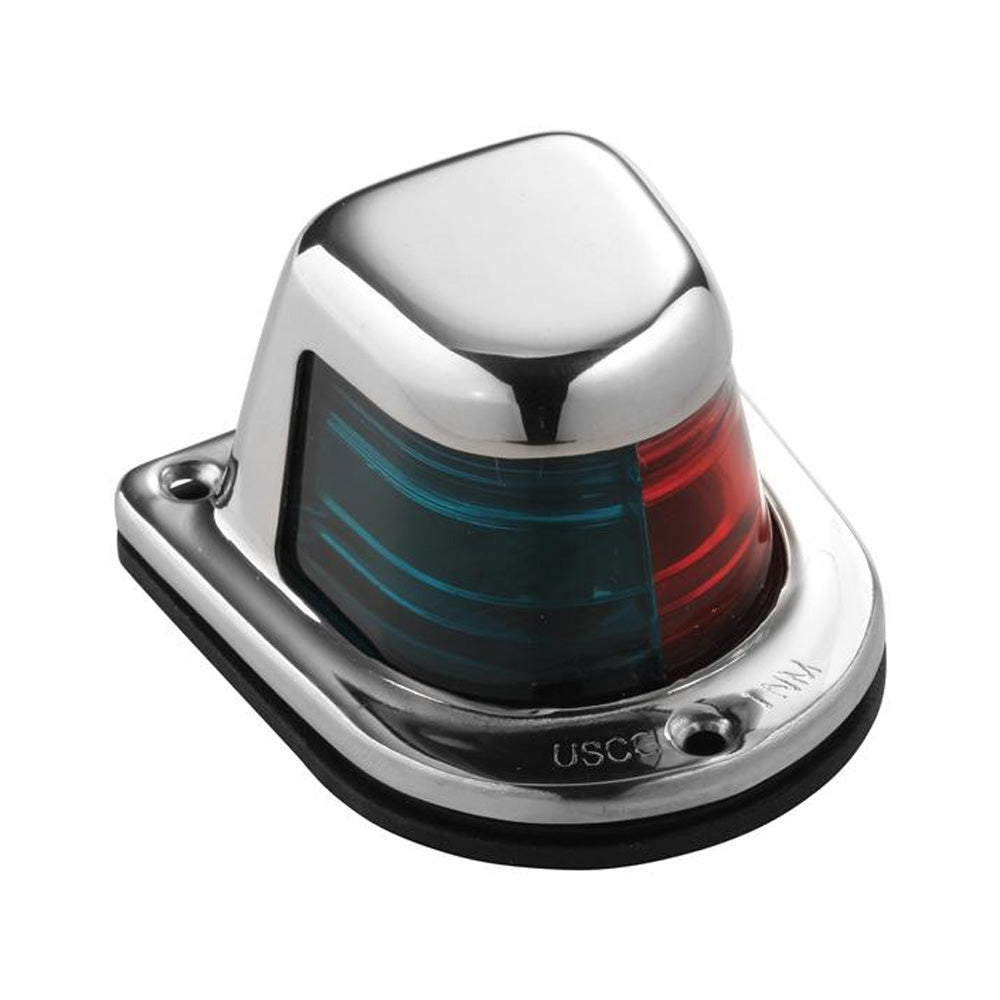 Attwood 1Mile Deck Mount BiColor RedGreen Combo Sidelight  12V  Stainless Steel Housing 663187