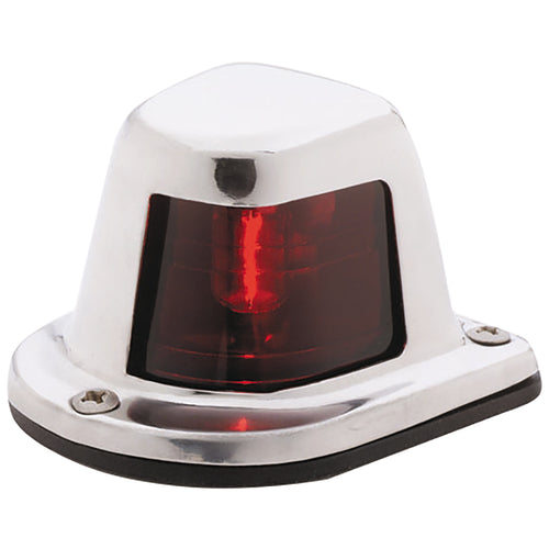 Attwood 1Mile Deck Mount Red Sidelight  12V  Stainless Steel Housing 66319R7