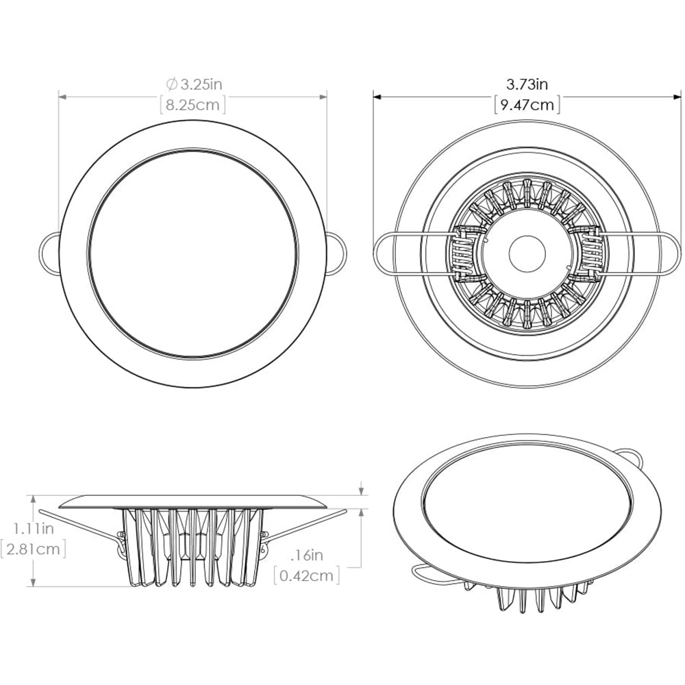 Lumitec Mirage  Flush Mount Down Light  Glass FinishPolished SS Bezel  White NonDimming 113113