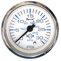Faria Chesapeake White SS 2 Water Pressure Gauge 30 PSI 13812