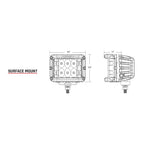 RIGID Industries DSS Series PRO Flood LED Surface Mount  Pair  Black 262113