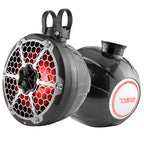 DS18 HYDRO 8 Compact Wakeboard Pod Tower wRGB Light  375W  Black Carbon Fiber CFPS8
