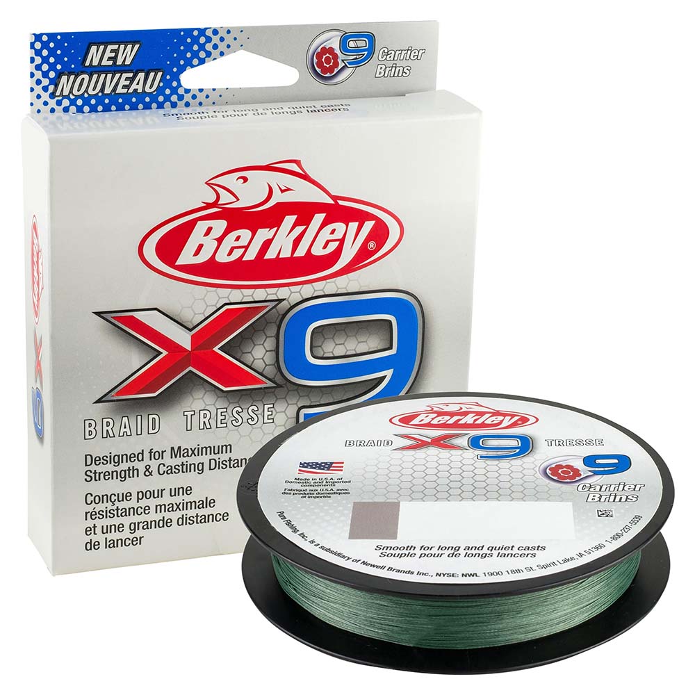 Berkley x9 Braid LowVis Green  80lb  295 yds  X9B3308022 1486831