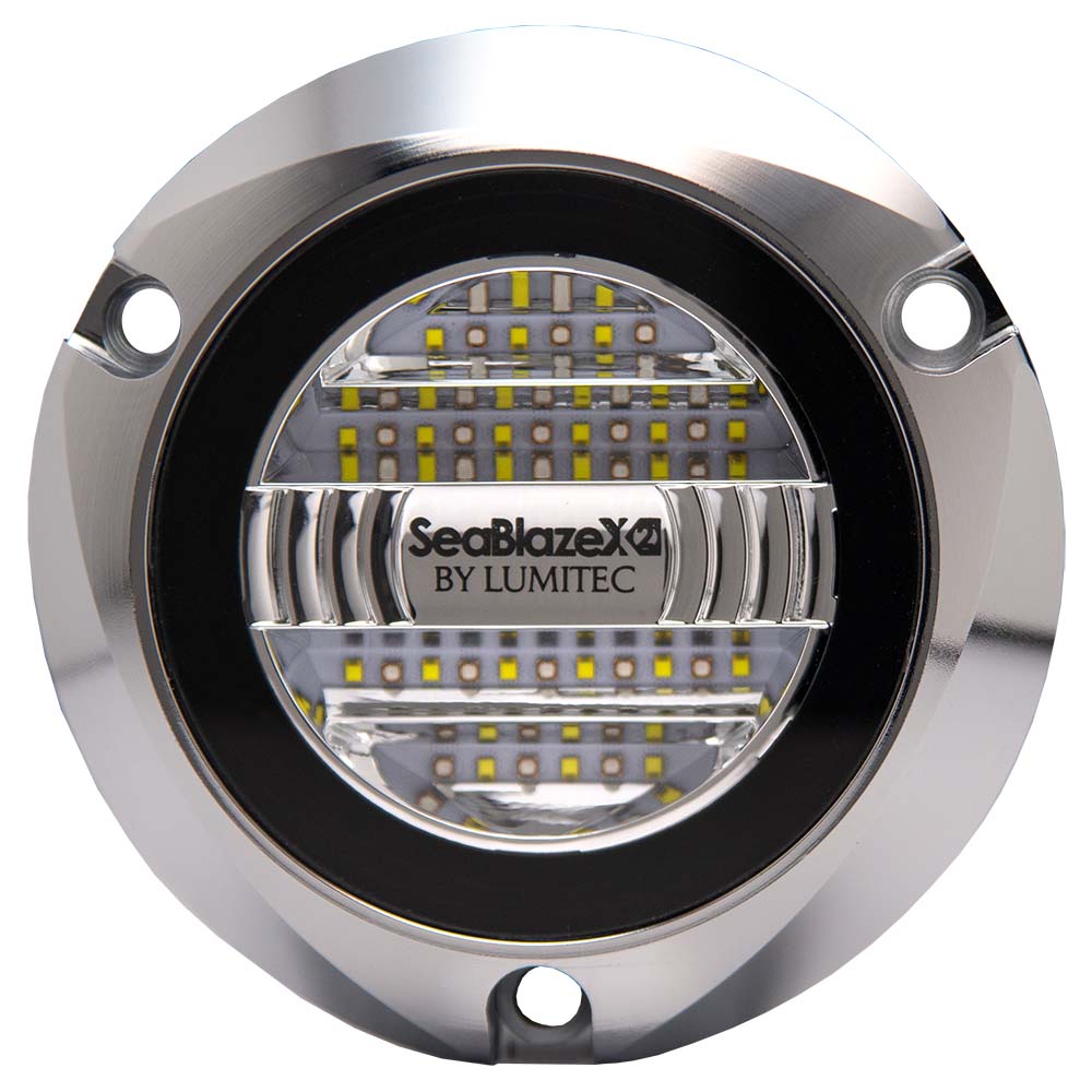 Lumitec SeablazeX2 Underwater Light Dual Color White Blue Polished Housing 101592