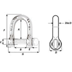 Wichard SelfLocking D Shackle  Diameter 4mm  532 1201W
