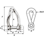 Wichard SelfLocking Twisted Shackle  Diameter 8mm  516 1224W