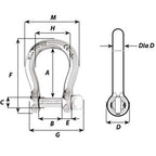 Wichard SelfLocking Bow Shackle  Diameter 12mm  1532 1246W