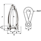 Wichard Captive Pin Twisted Shackle  Diameter 8mm  516 1424W
