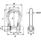 Wichard Captive Pin Bow Shackle  Diameter 4mm  532 1441W