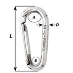 Wichard Symmetric Carbine Hook Without Eye  Length 100mm  1332 2336W