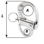 Wichard 234 Snap Shackle wFixed Eye  70mm 2472W