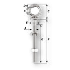 Wichard Eye Bolt  Diameter 1532  Length 1916 6490W