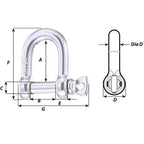 Wichard HR D Shackle  Diameter 2564 11205W