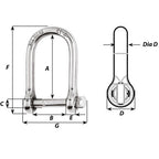 Wichard SelfLocking Large Opening Shackle  8mm Diameter  516 1264W
