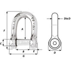 Wichard SelfLocking Allen Head Pin D Shackle  8mm Diameter  516 1304W