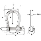 Wichard HR Bow Shackle  10mm Pin Diameter 11245W