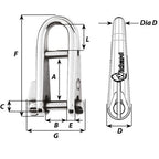 Wichard HR Key Pin Shackle With Bar  5mm Pin Diameter 91432W