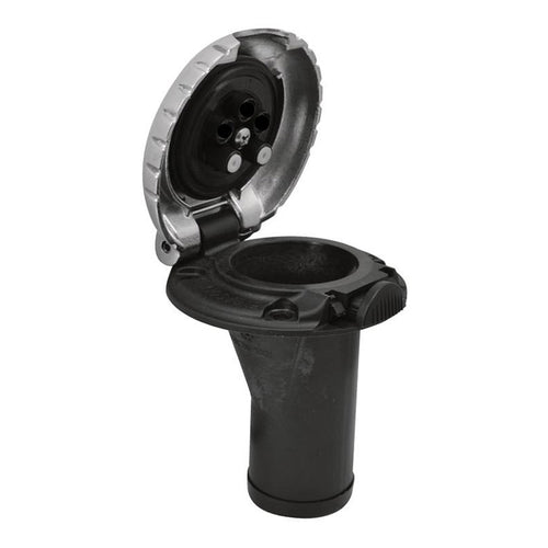 Attwood Deck Fill fCarbon Canister System  Straight Body  Scalloped Chrome Cap 99DFCCSZ1S