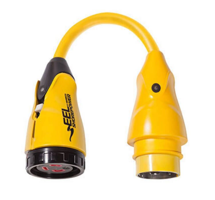 Marinco P30-504 EEL Shore Power Pigtail Adapter - 50A-125/250V Female to 30A-125V Male - Yellow