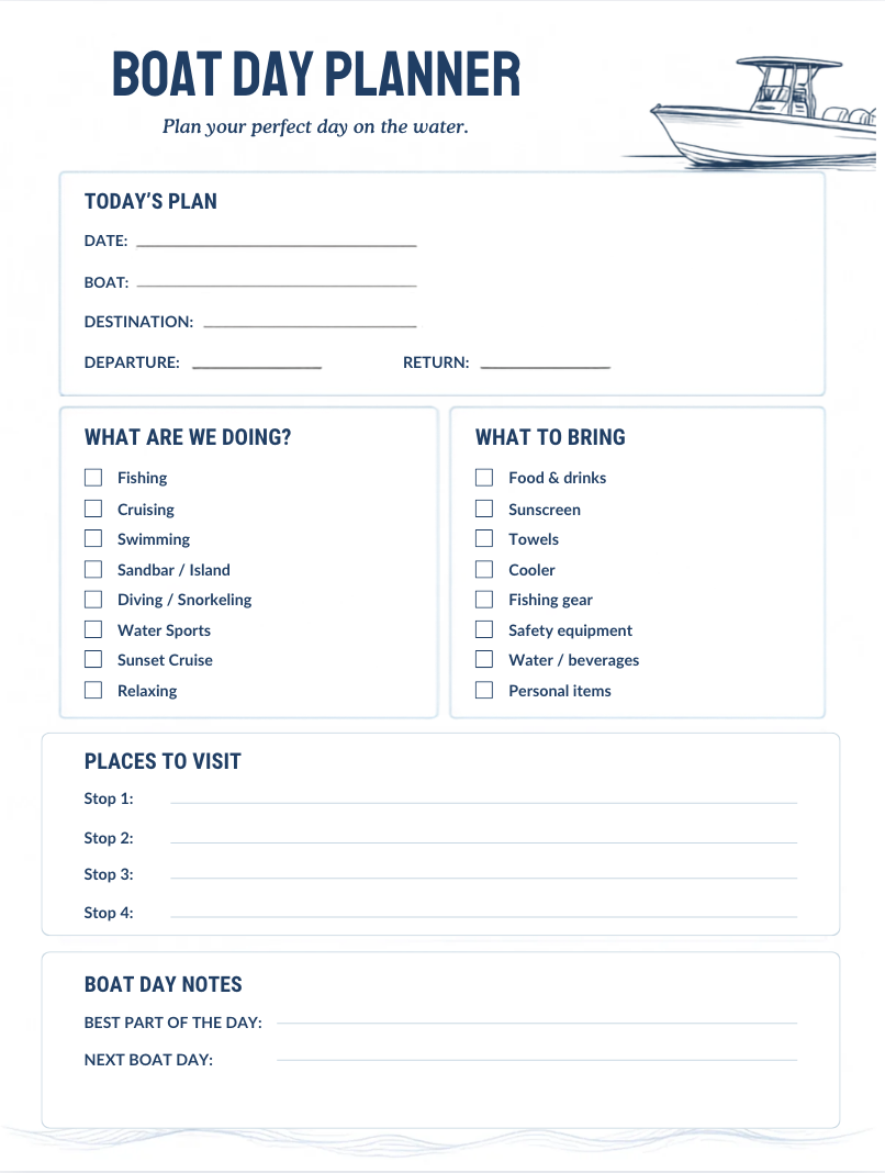 2027 Boat Owner's Planner & Logbook – Stay Organized on the Water All Year