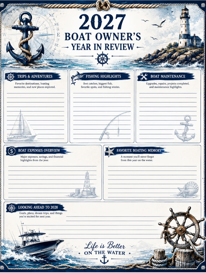 2027 Boat Owner's Planner & Logbook – Stay Organized on the Water All Year